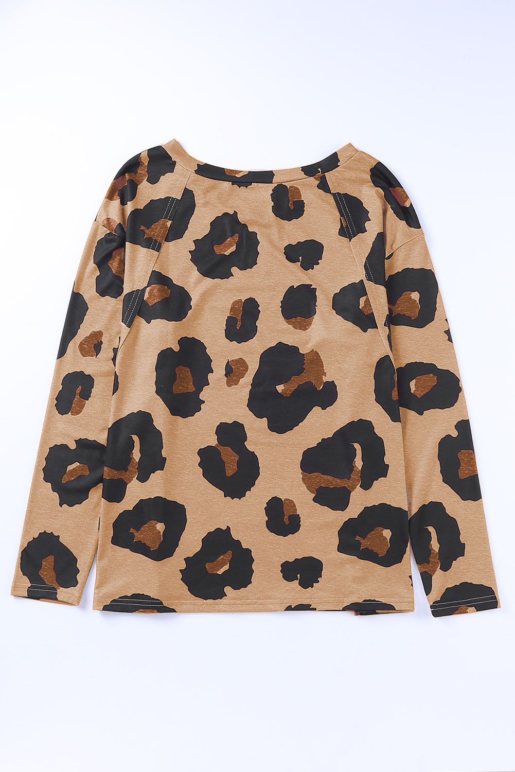 Leopard Print Long Sleeve Loose Top - Image 6