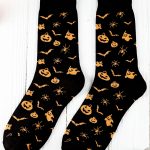 Black Spooky Season Halloween Element Print Socks
