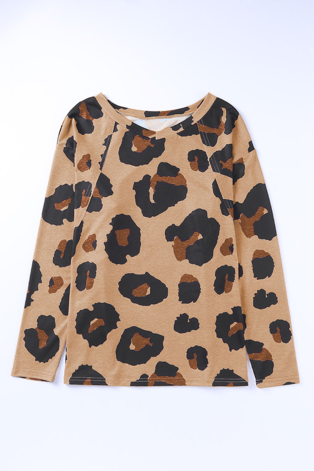 Leopard Print Long Sleeve Loose Top - Image 5