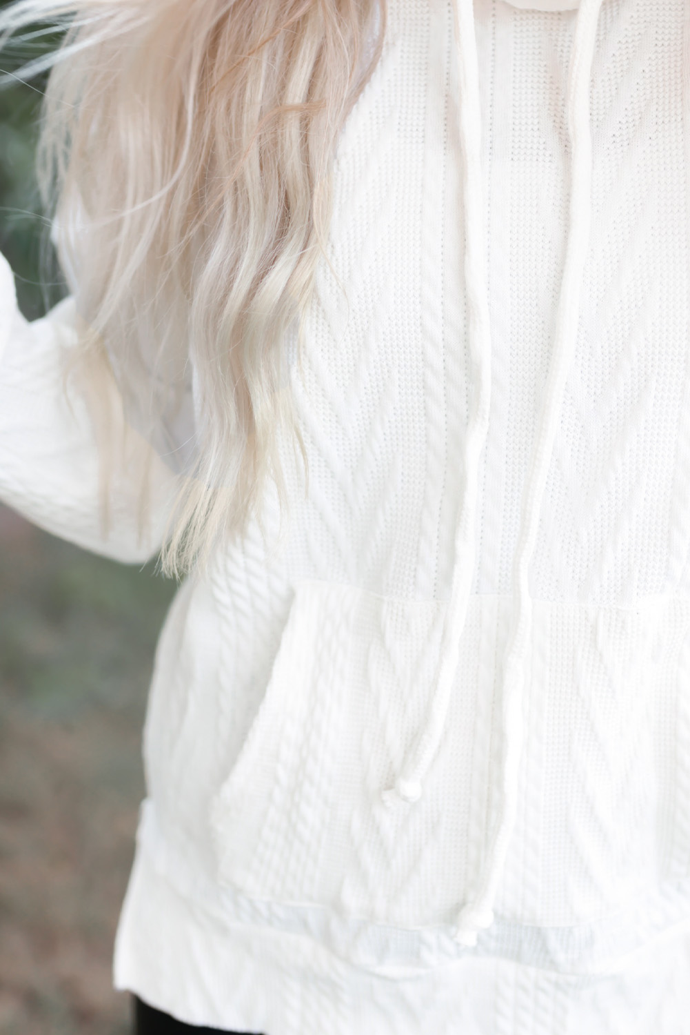 White Cowl Neck Textured Sweatshirt - Image 7