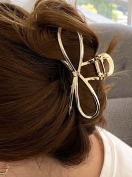 Gold Bowknot Shape Claw Clip