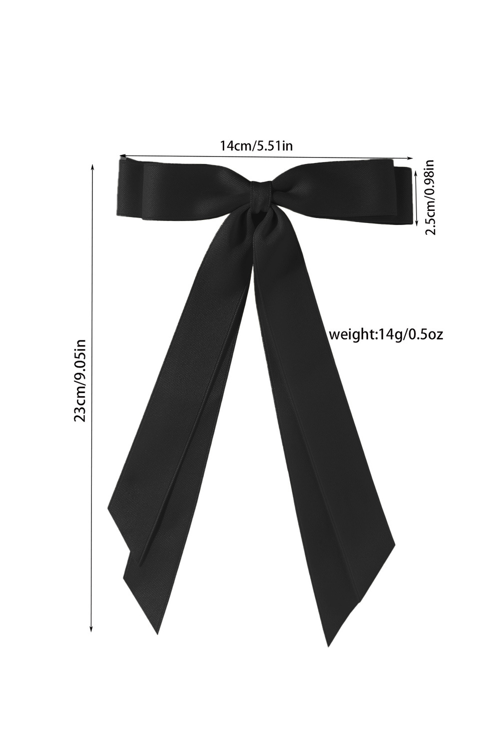 Black Double Bow Knot Alligator Hair Clip - Image 4
