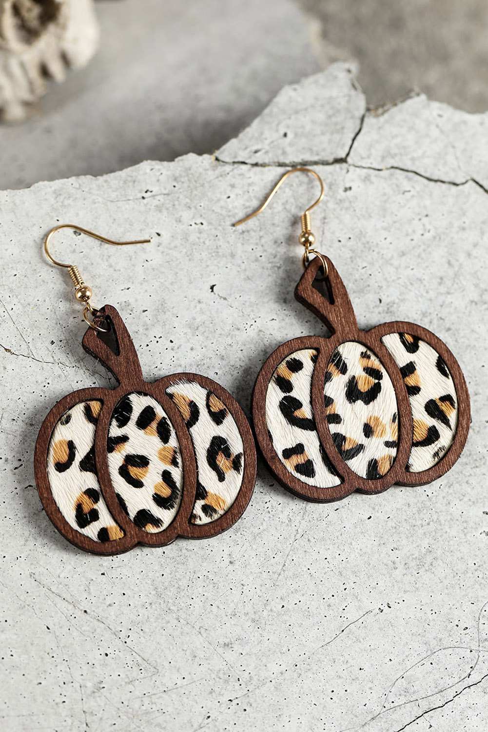 Multicolour Animal Print Pumpkin Shape Drop Earrings - Image 2