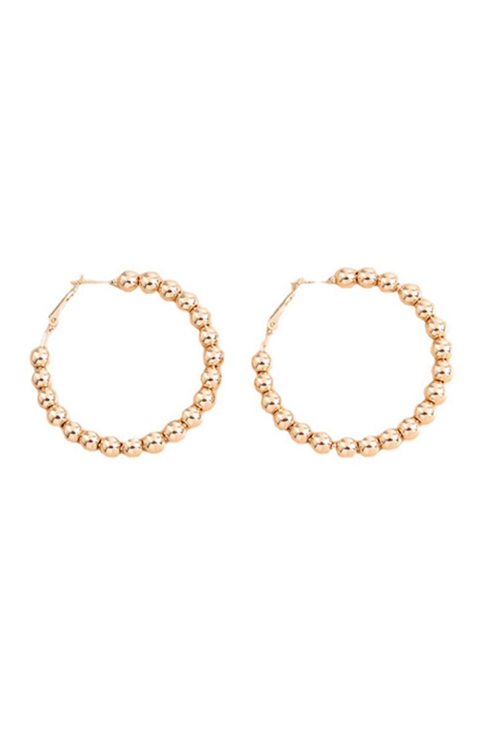 Gold Plated Beads Alloy Hoop Earrings - Image 6
