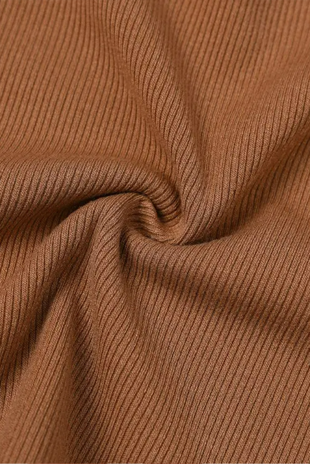 Brown Gold Chain Straps Rib Knit Tank Top - Image 6