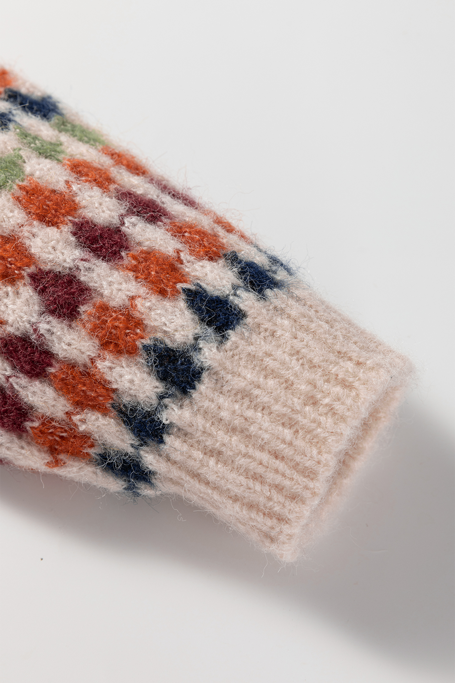 Multicolour Dotty Striped Pattern Knit Drop Shoulder Sweater - Image 6