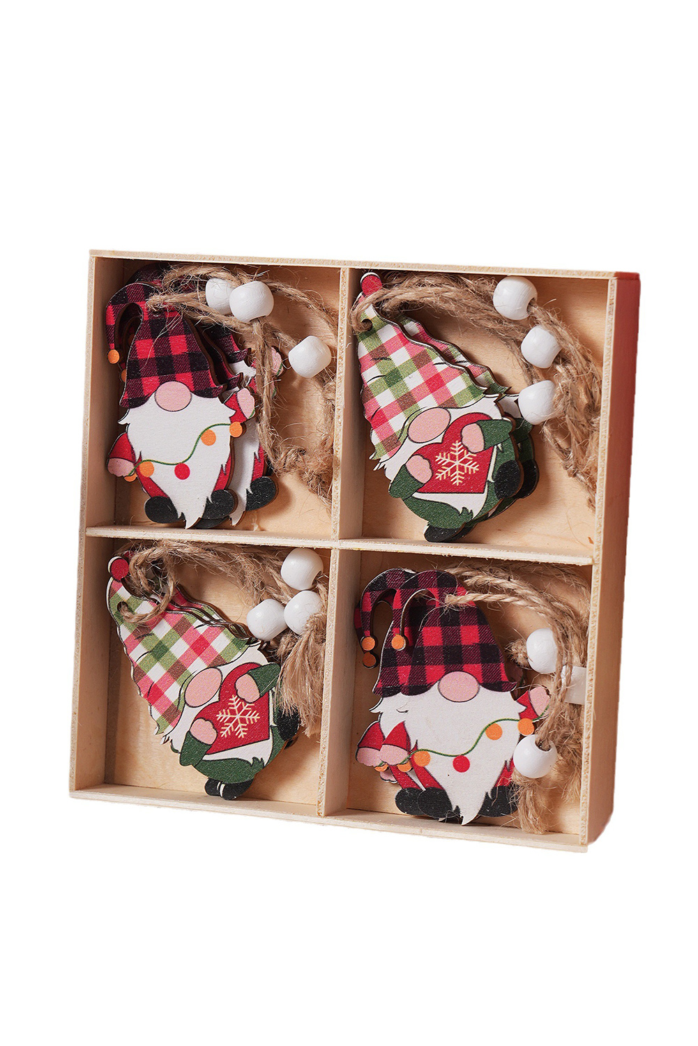 Plaid Christmas Pendant Quad 12PC Set - Image 3