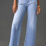 Beau Blue Loose Straight Leg Cropped High Waist Jeans