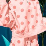 Pink Polka Dot Print Drop Shoulder Pullover Drawstring Shorts Set