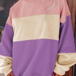 Meadow Mauve Colorblock Patchwork Drop Shoulder Sweatshirt