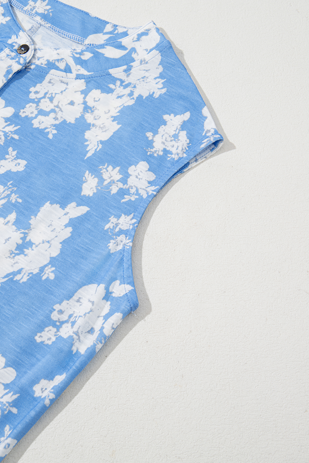 Myosotis Floral Print Half Button Wide Leg Relaxed Sleeveless Jumpsuit - Image 8