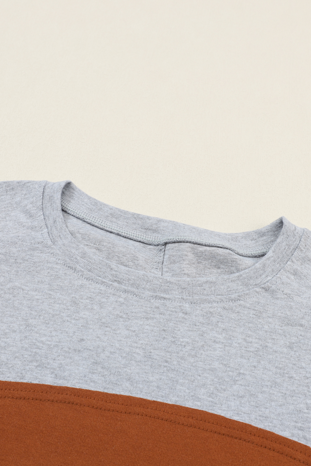 Gray Colorblock Striped Bishop Sleeve Top - Image 8