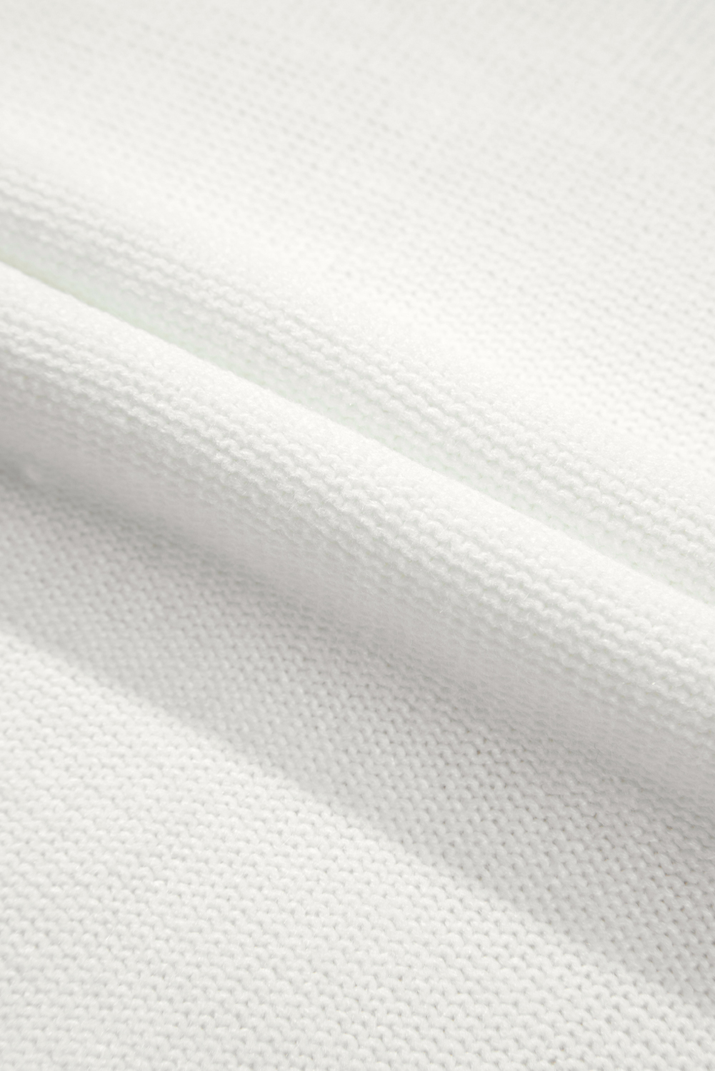 White Woven Tasseled Sleeveless Mock Neck Sweater Vest - Image 7