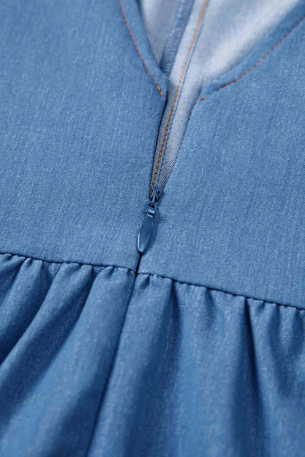 Myosotis Square Neck Pleated Waist V Cut Backless Tied Fit and Flare Dress - Image 7