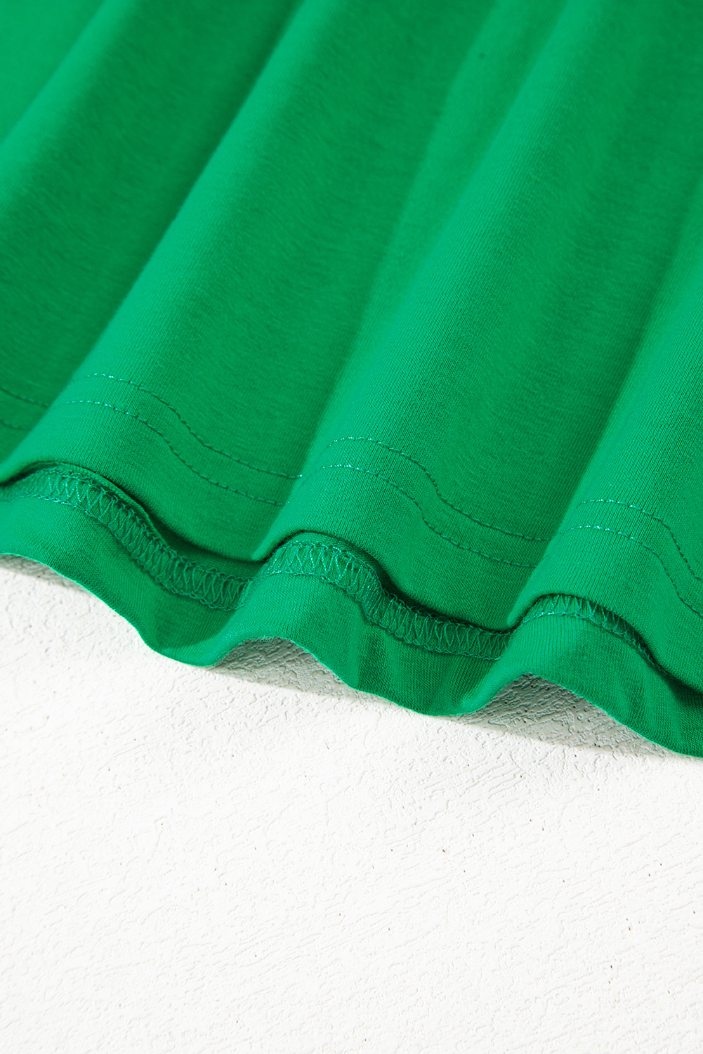 Bright Green Casual Plain Crew Neck Tee - Image 8