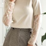 Jet Stream Solid Color Lace Patchwork Long Sleeve T Shirt