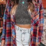 Red Plaid Print Loose Vintage Shirt