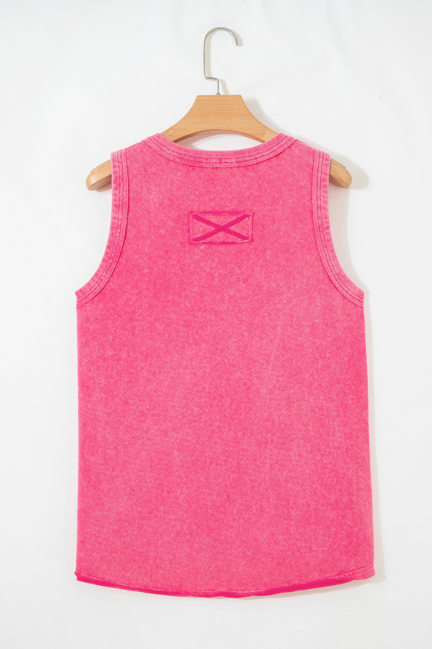 Rose Red Mineral Wash V Neck Tank Top - Image 8