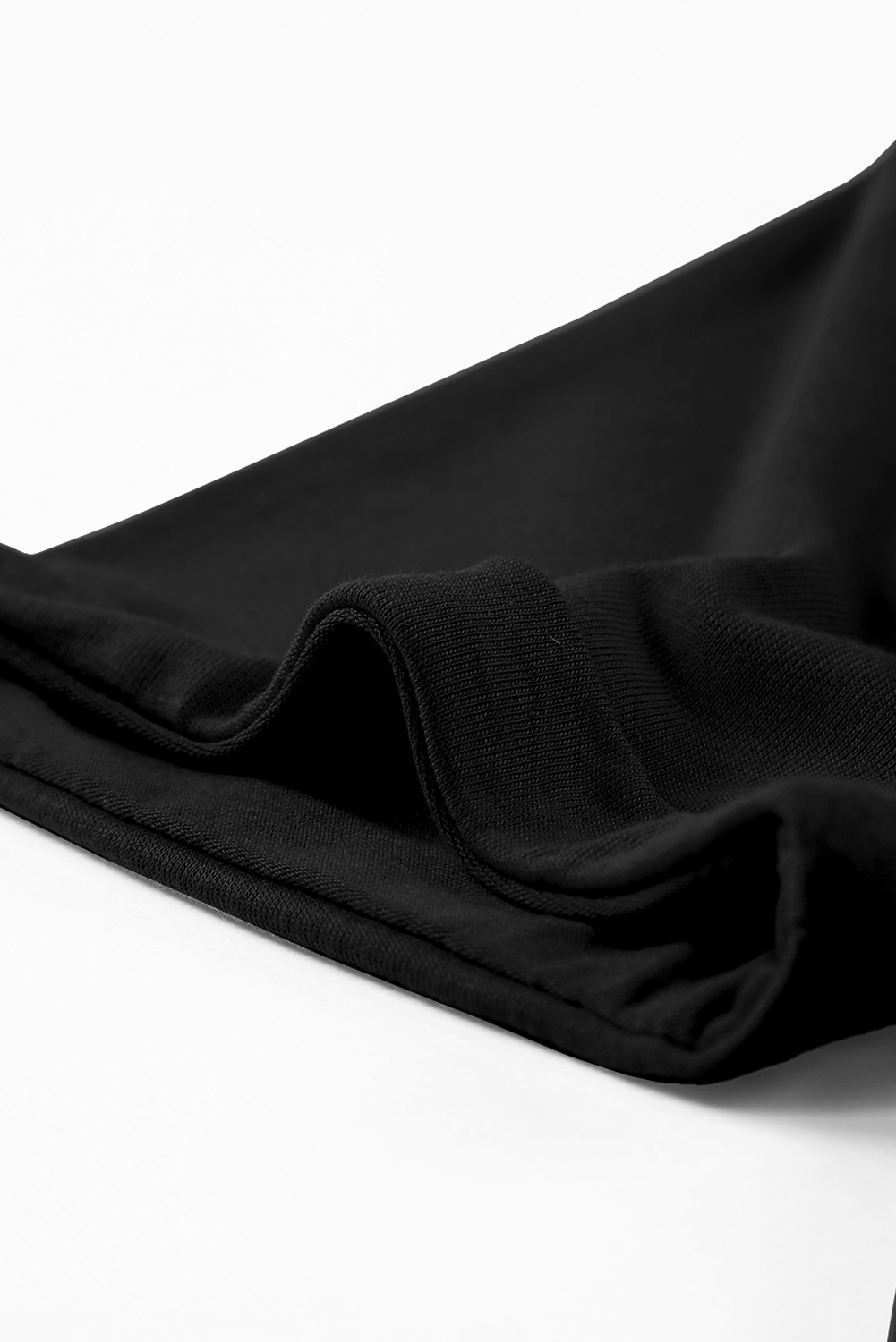 Black Casual Plain Crew Neck Tee - Image 8