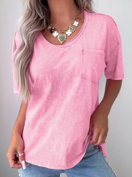 Sachet Pink Cotton Mineral Wash T Shirt