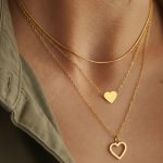 Gold Plated Triple Layered Heart Necklace Set