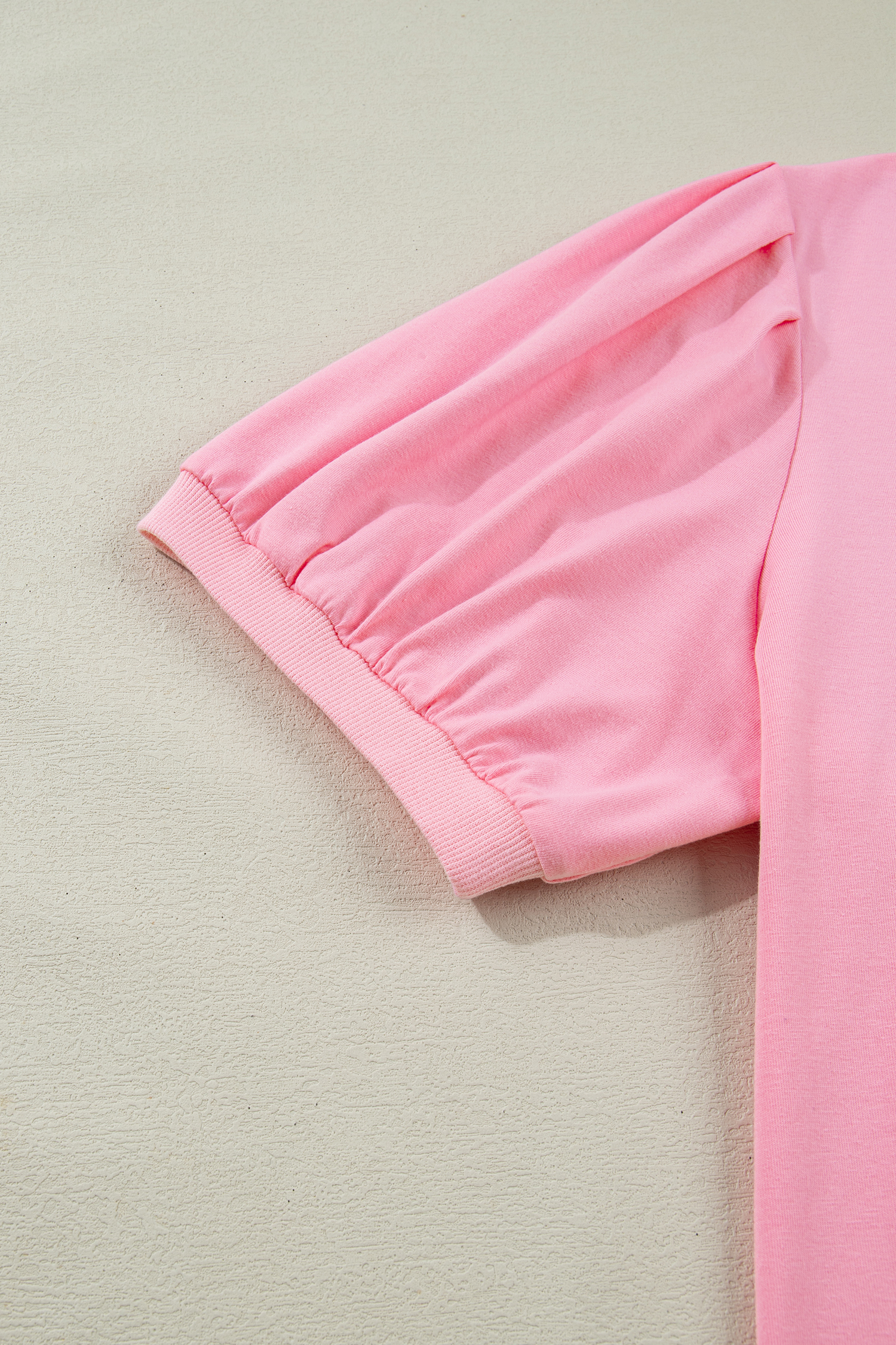 Bonbon V Neck Pleated Short Puff Sleeve Plus Size Blouse - Image 6