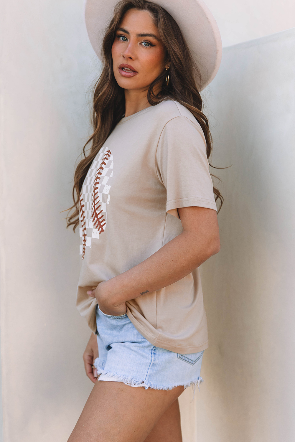 Jet Stream Checkered Baseball Graphic Tee - Image 3