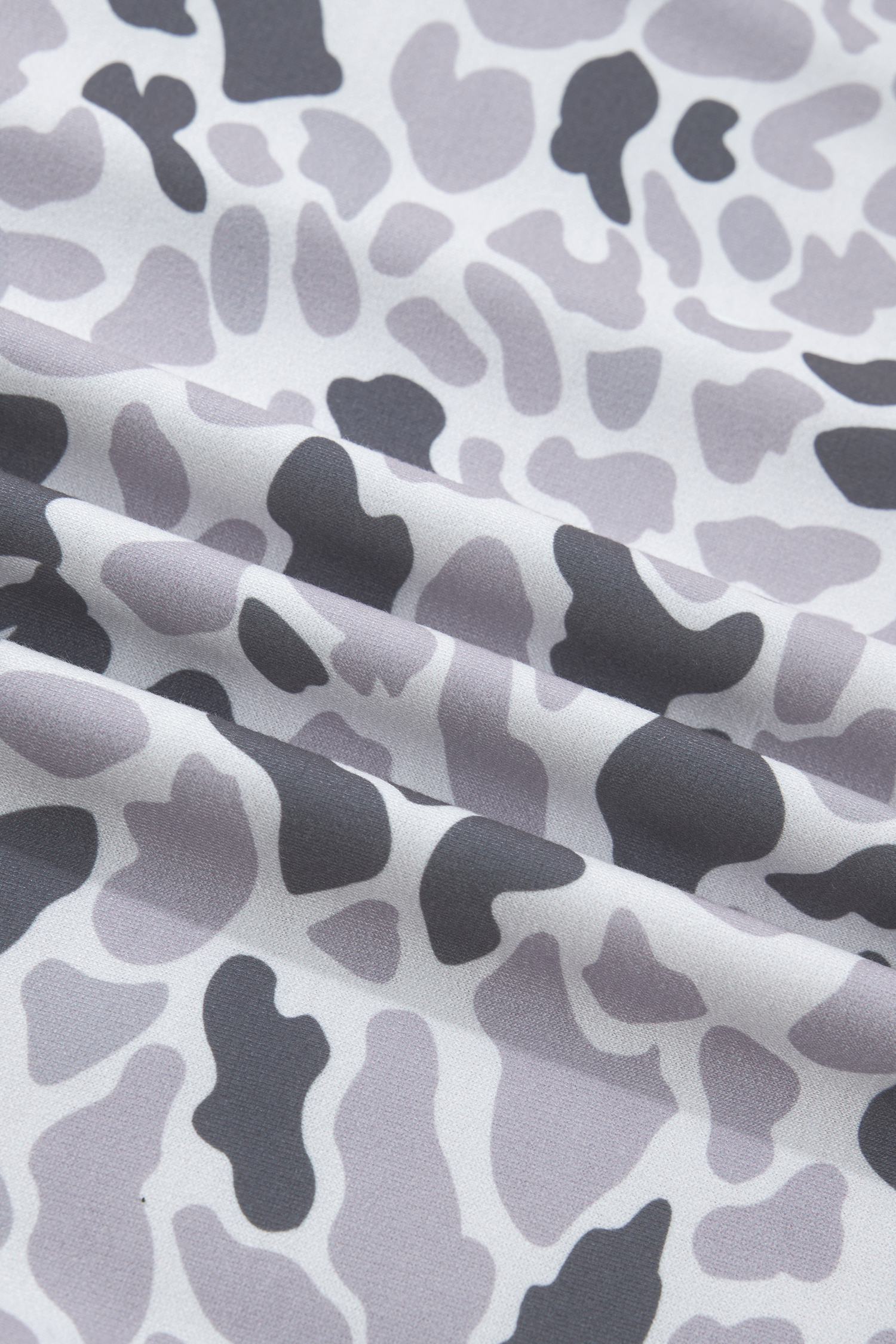 Gray Camouflage Print Twisted Ribbed Patchwork Casual T Shirt - Image 7