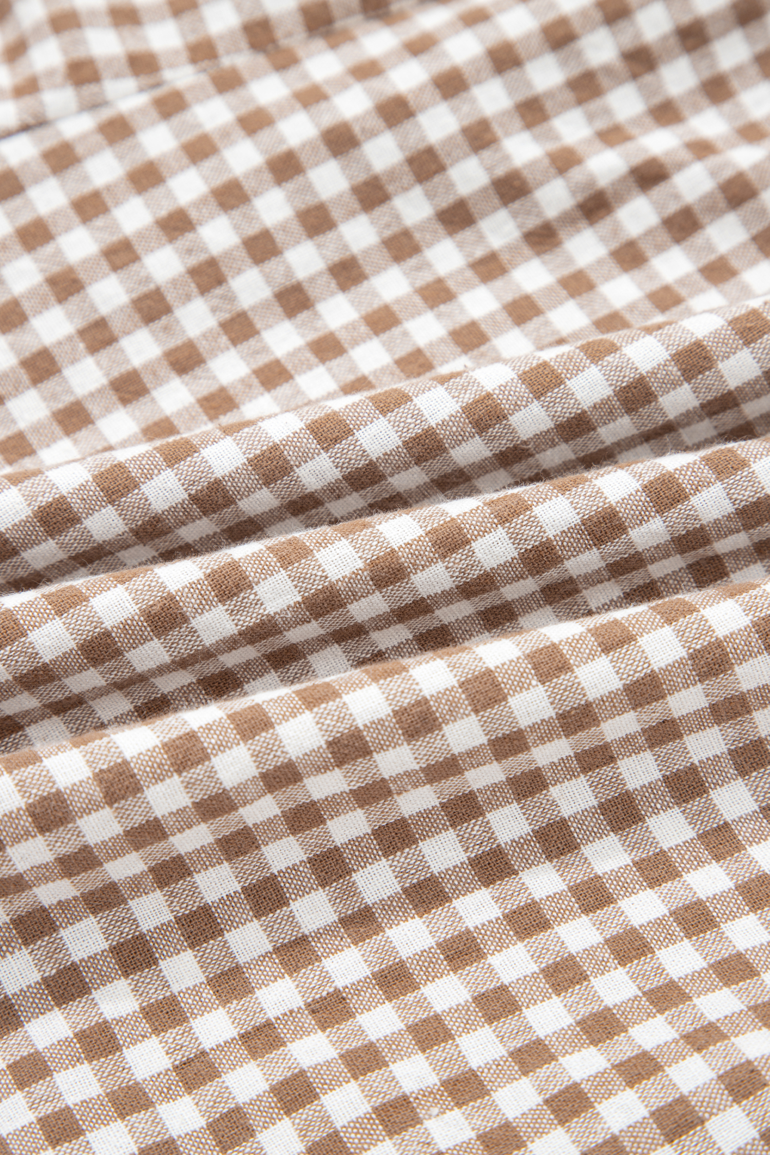 Khaki Contrast Trim Plaid Print Plus Size Shorts - Image 7