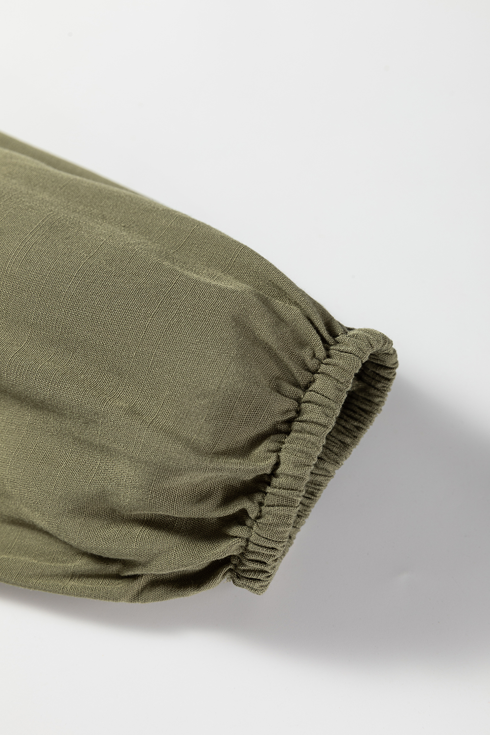 Four Leaf Clover Collared V Neck Smocked Detail Contrast Leopard Trim Bracelet Sleeve Long Dress - Image 7