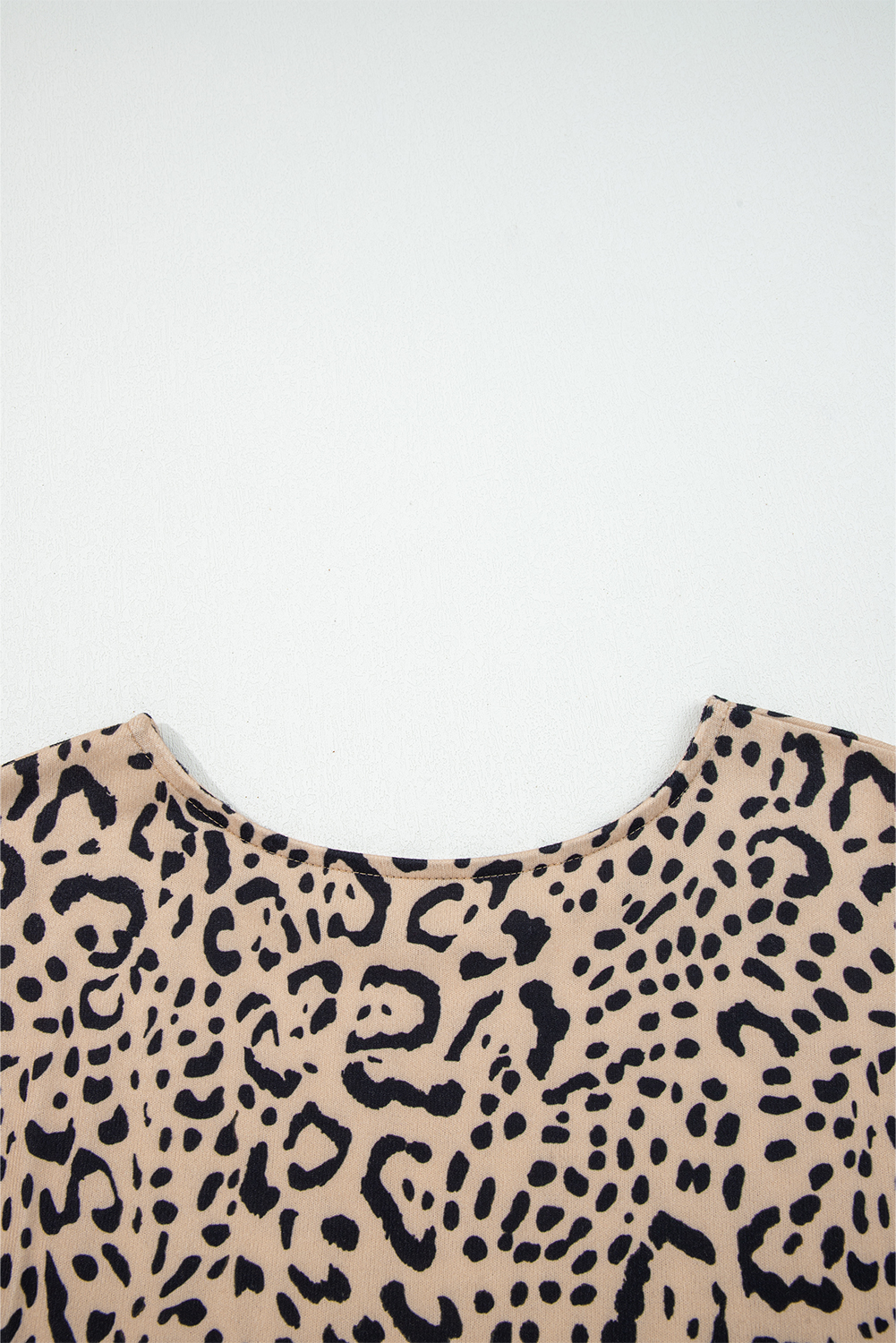 Khaki Leopard Print Long Batwing Sleeve Loose Top - Image 6