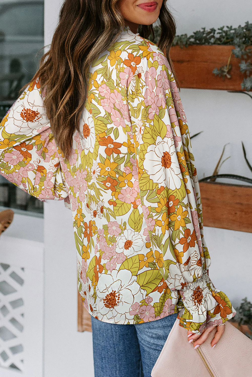 Yellow Cakewalk Floral Smocked Blouse - Image 2