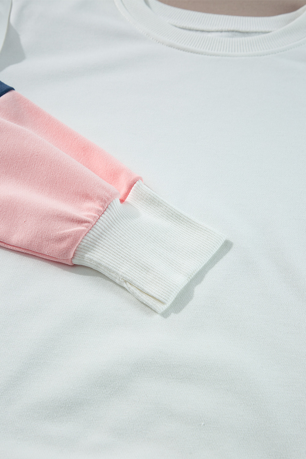 White French Terry Color Block Long Sleeve Top - Image 8