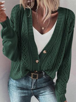 Canton Open Knit Drop Shoulder Sweater Cardigan