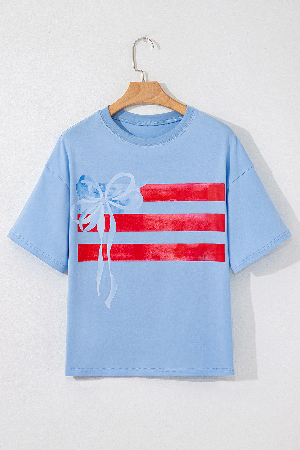 Myosotis Flag Bow Graphic Crewneck Tee - Image 4