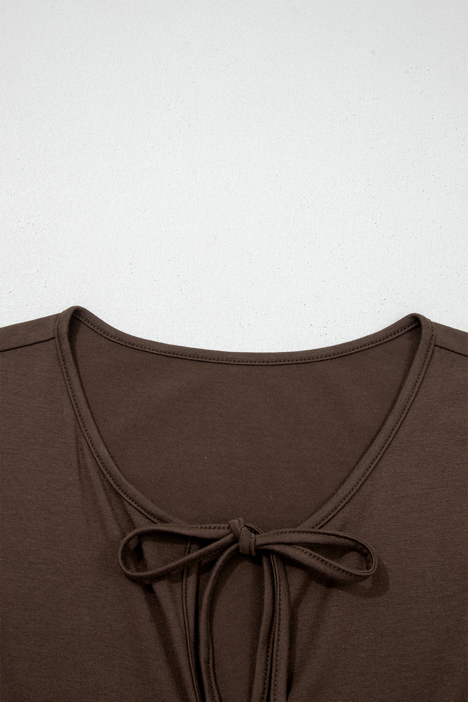 Coffee Plus Size Solid Color Bow Tie Peplum Tank Top - Image 5