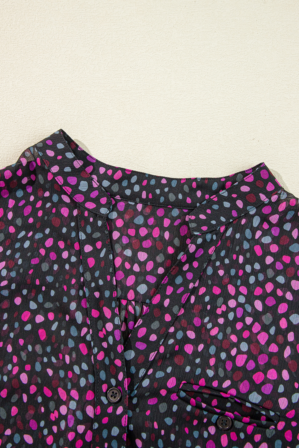 Grape Wine Polka Dot Printed Buttoned Casual Shirt - Image 8