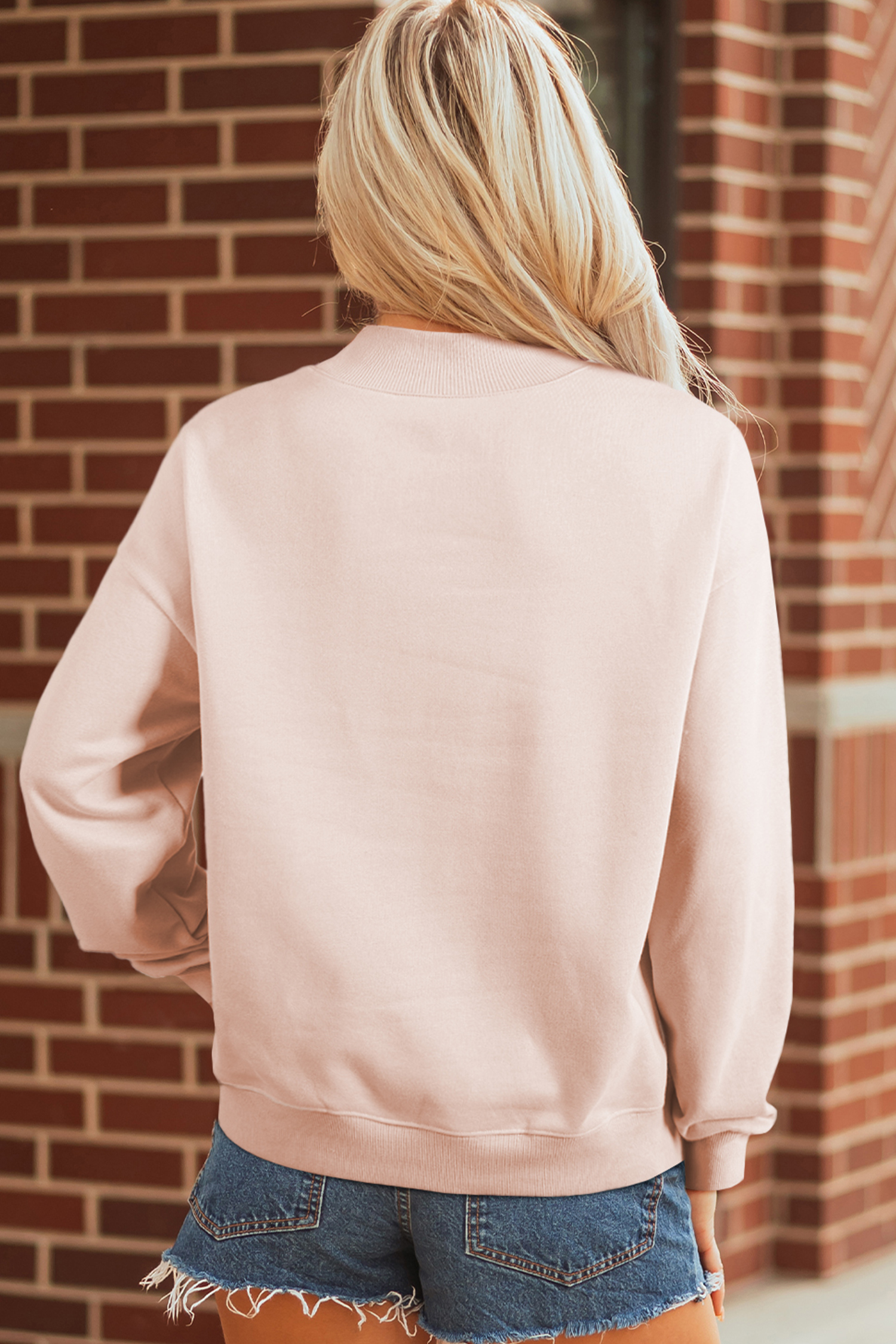 Apricot Pink Bubble Gum Bunny Chenille Patch Sweatshirt - Image 5