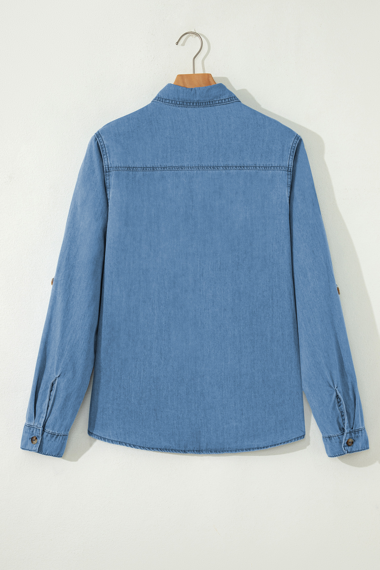 Myosotis Buttoned Down Slim Denim Shirt - Image 8