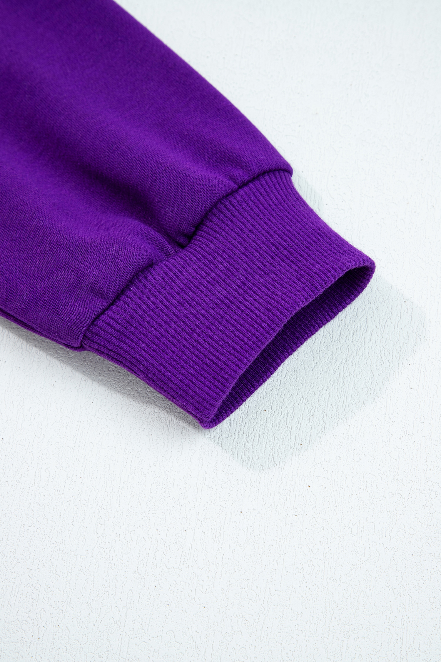 Tillandsia Purple Varsity Contrast Banded Sleeve Shift Sweatshirt Dress - Image 8