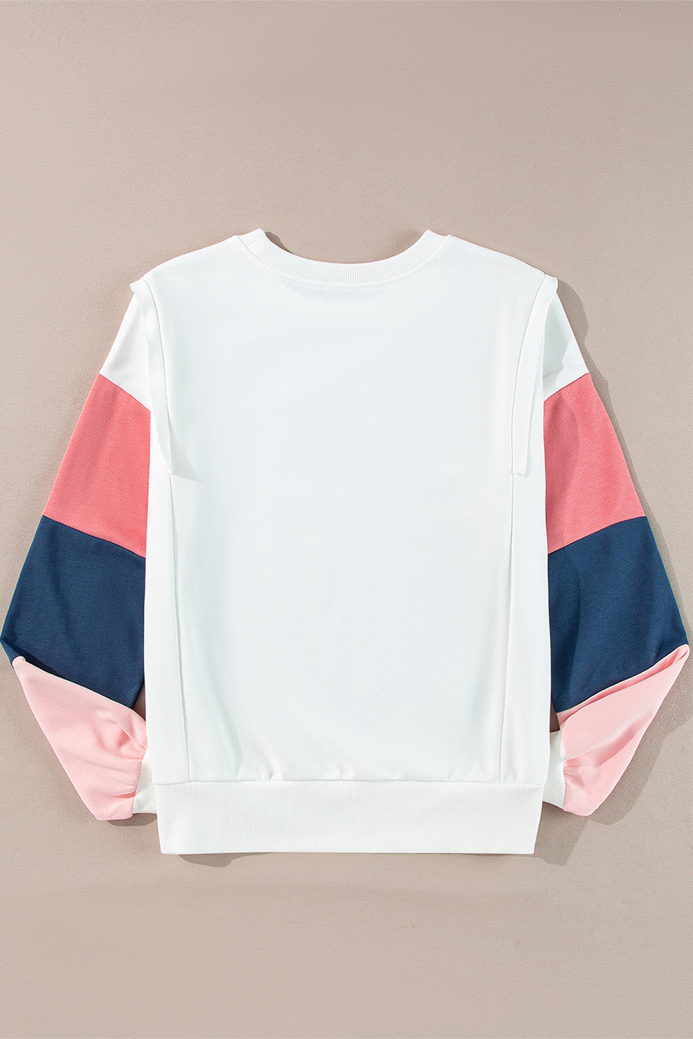 White French Terry Color Block Long Sleeve Top - Image 5