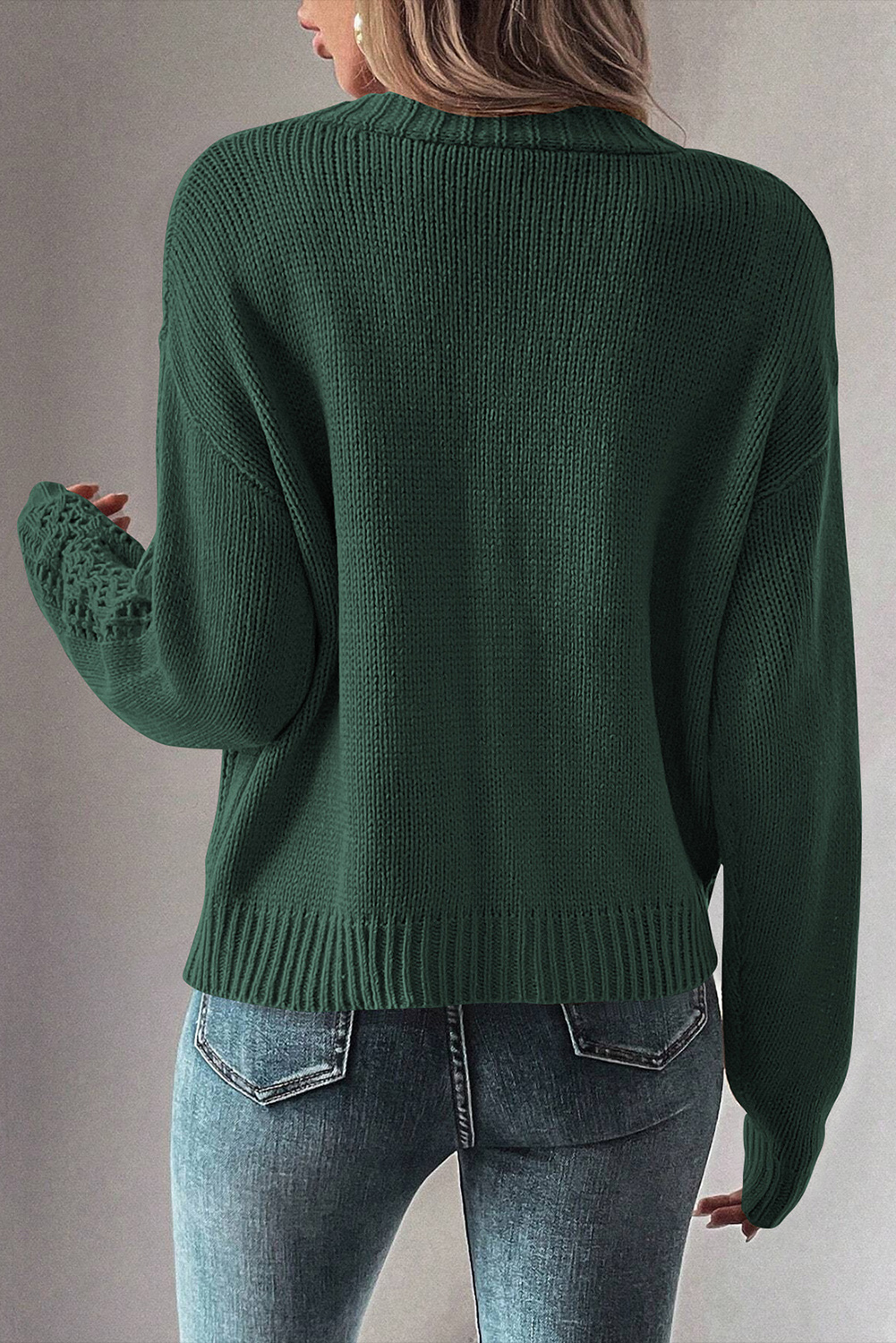 Canton Open Knit Drop Shoulder Sweater Cardigan - Image 2
