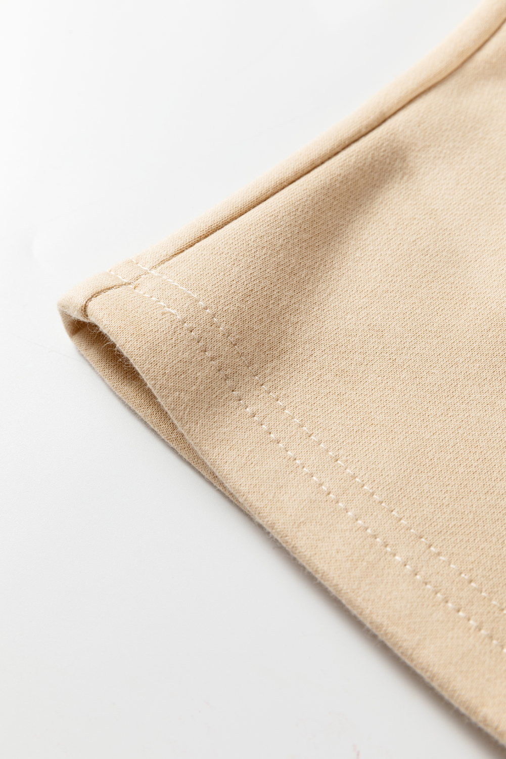 Oatmeal Fleece Lined Leopard Drawstring Elastic Waist Solid Pants - Image 5