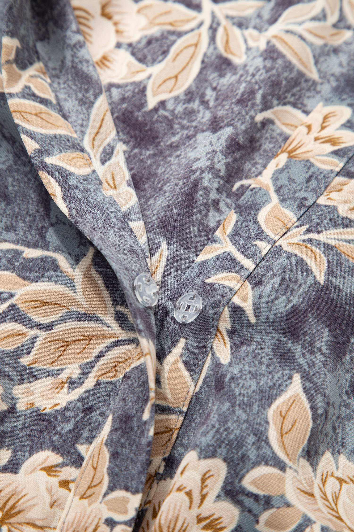 Sky Blue Floral Print Smocked High Waist Long Sleeve Maxi Dress - Image 7