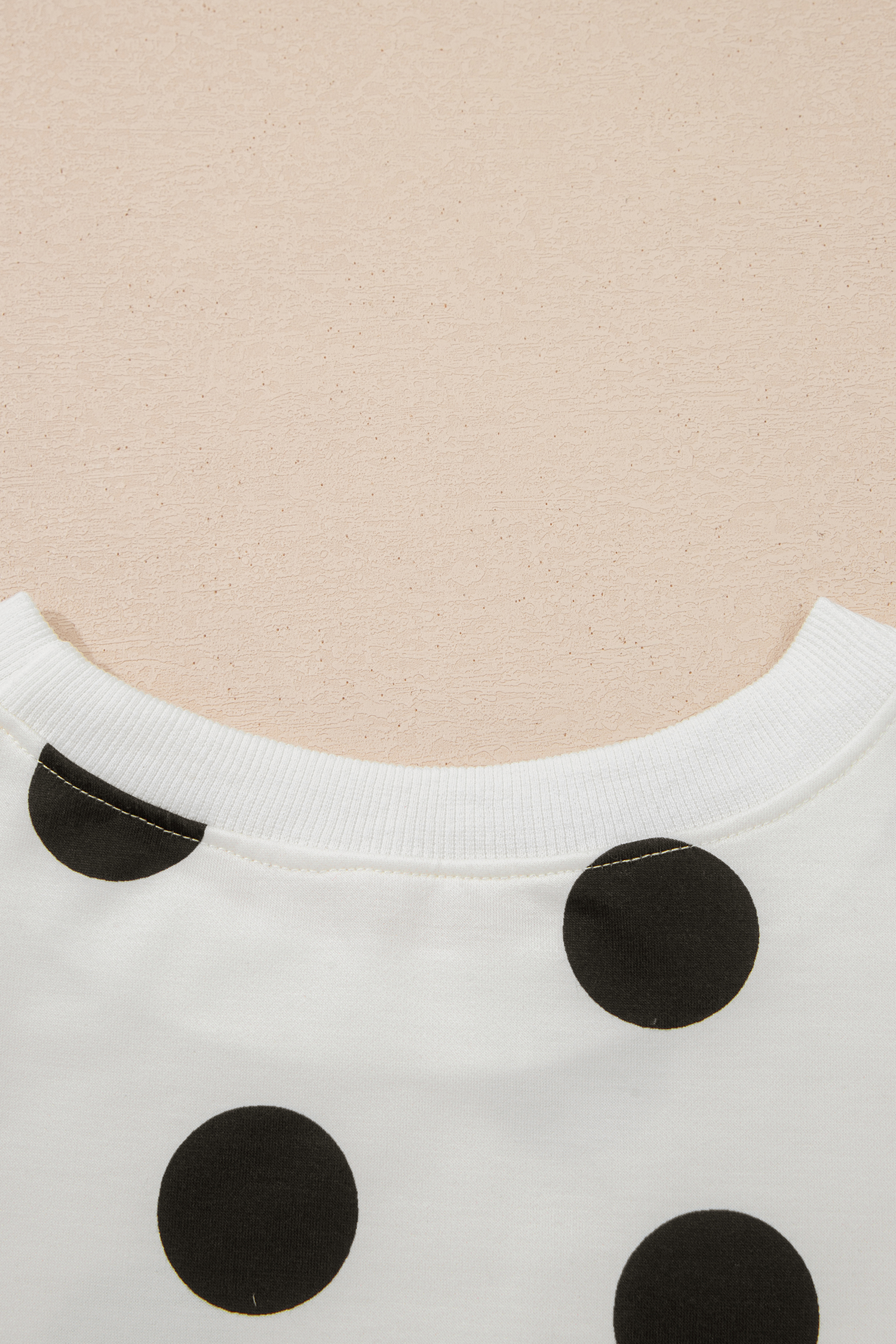 White Polka Dot Printed Long Sleeve Flared Mini Dress - Image 8