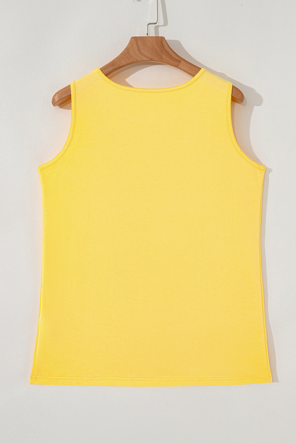 Yellow Cream Flower Graphic Casual Tank Top - Image 6