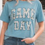 Stone Blue Camo GAME DAY Graphic T Shirt