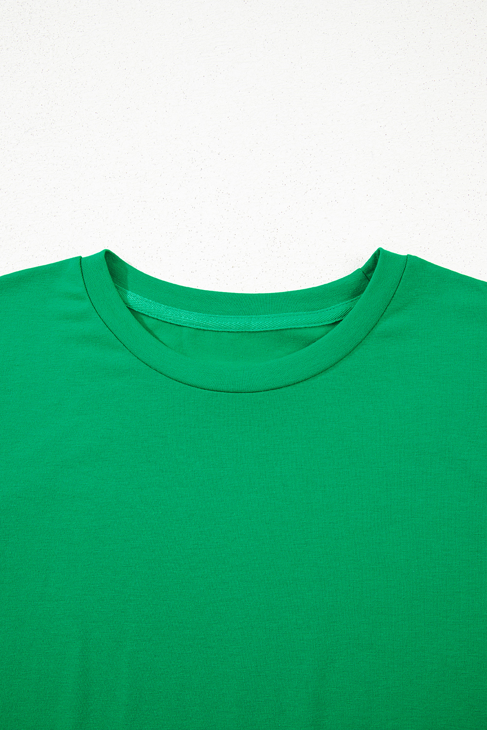 Bright Green Casual Plain Crew Neck Tee - Image 5