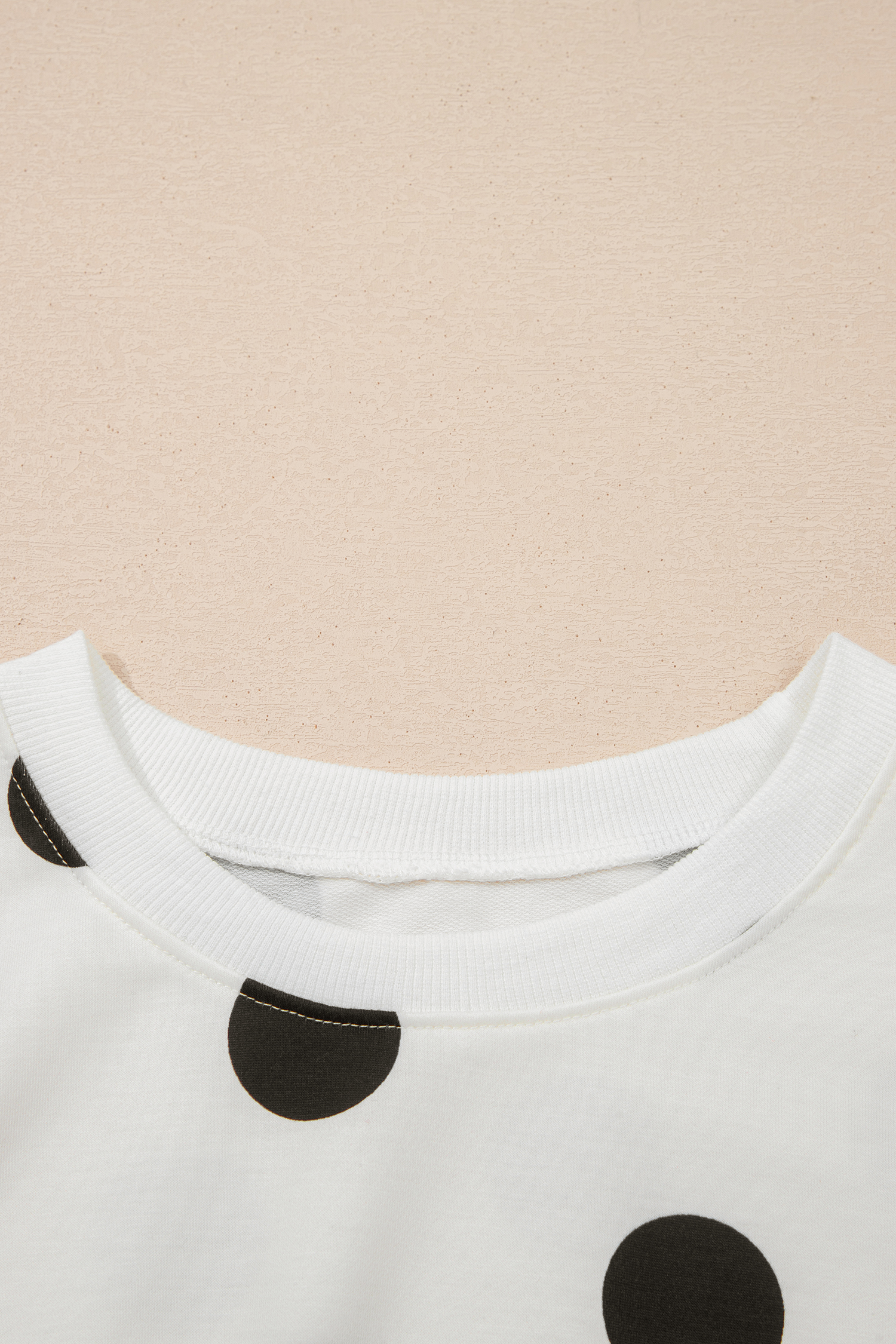 White Polka Dot Printed Long Sleeve Flared Mini Dress - Image 5