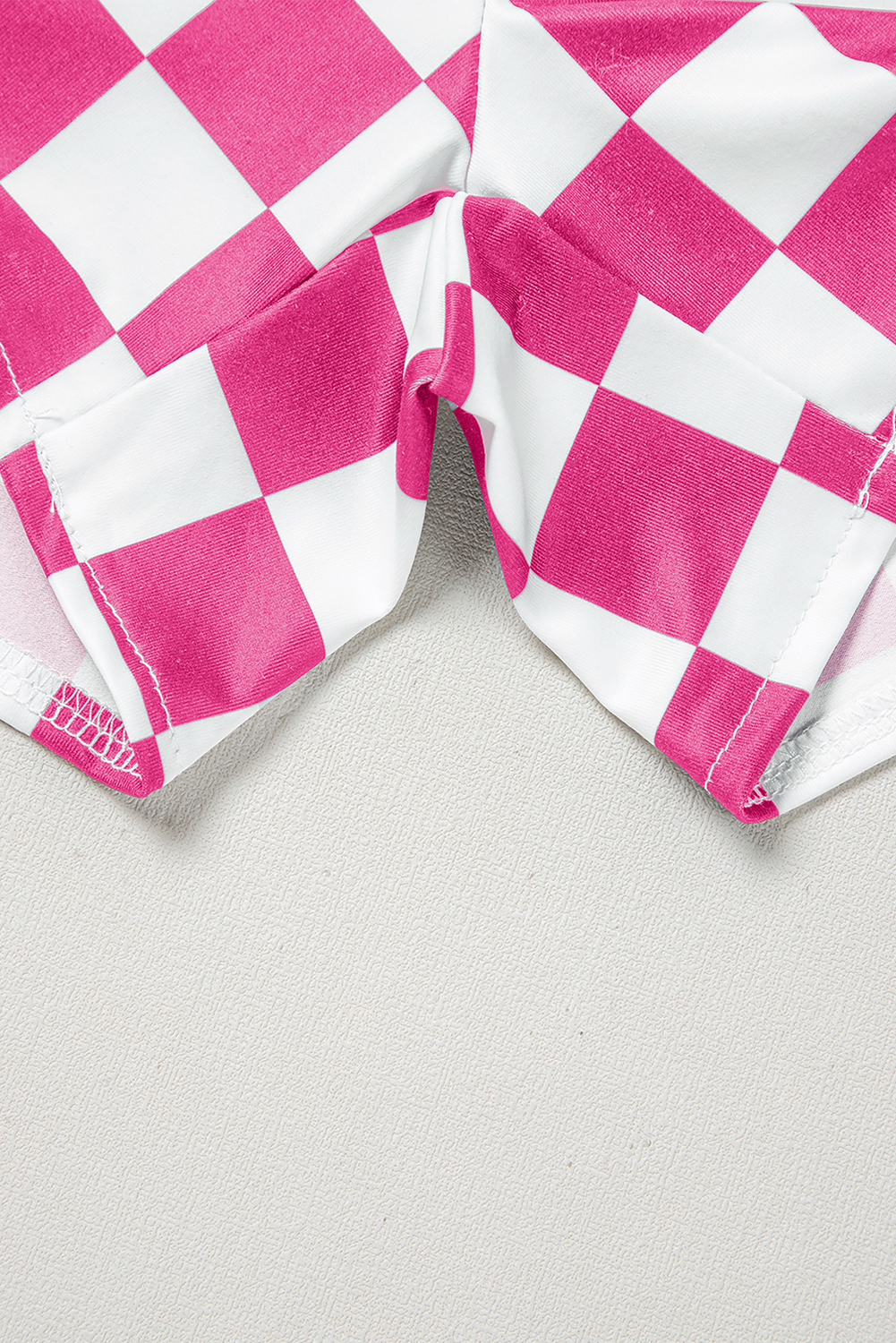 Rose Checkered Print High Waist Casual Shorts - Image 5